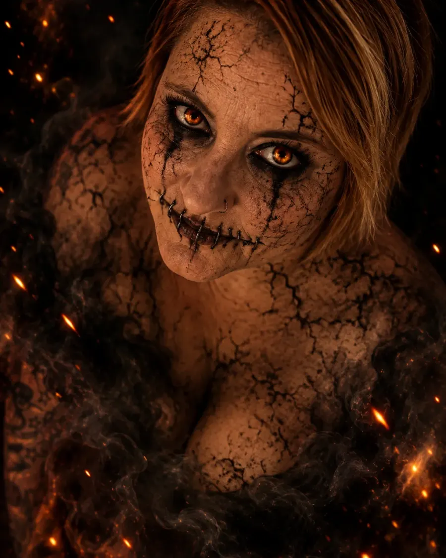 Düsteres Porträt zu Halloween