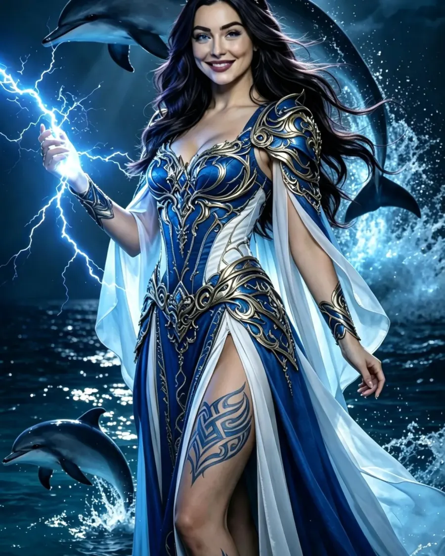 Enchanted ocean night goddess
