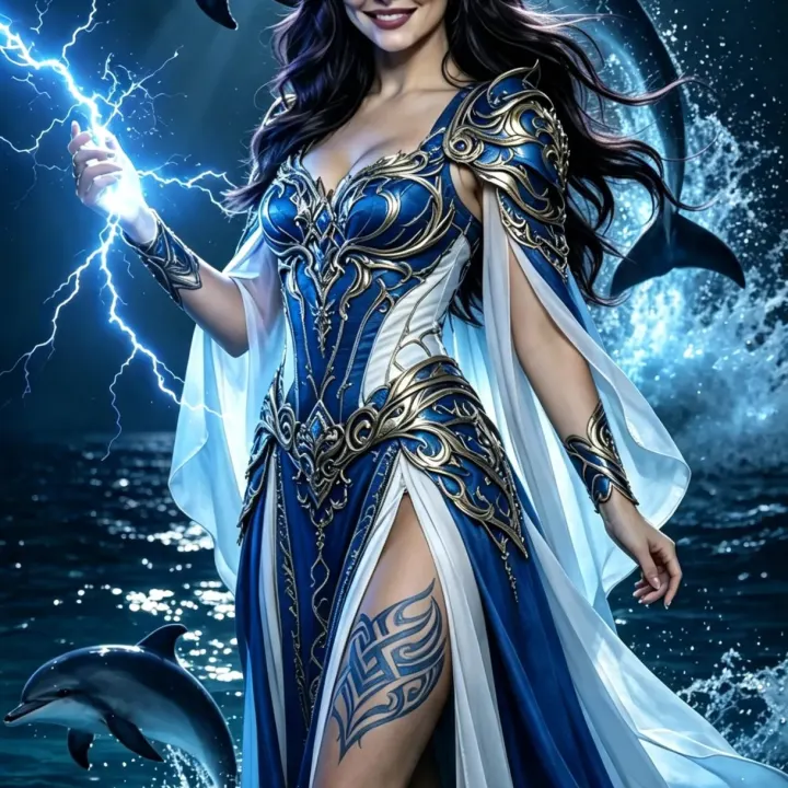 Enchanted ocean night goddess