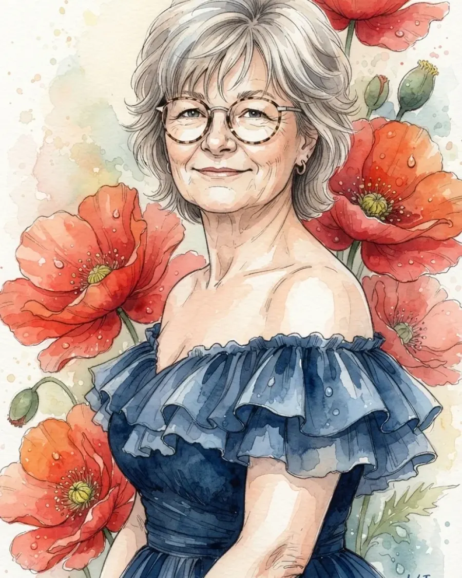 Eva-Maries florales Porträt