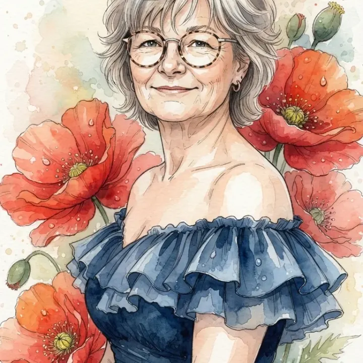 Eva-Maries florales Porträt