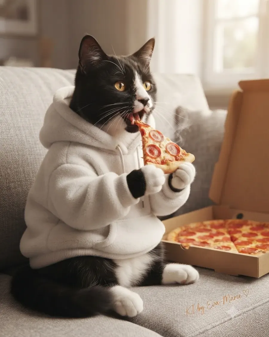 Die perfekte Pizza-Katze
