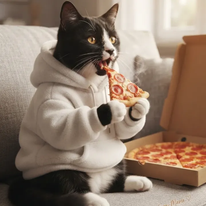 Die perfekte Pizza-Katze