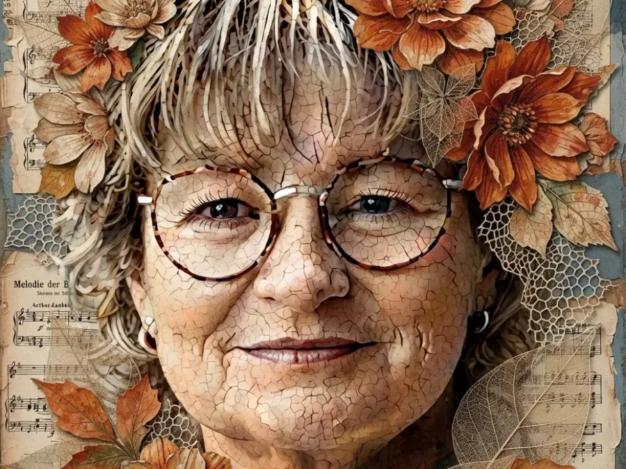 Ein Gesicht voller Herbstgedanken