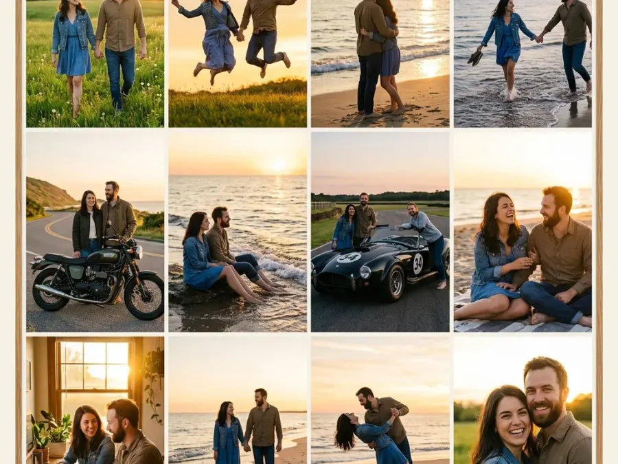 12er Collage mit Momente aus Leben