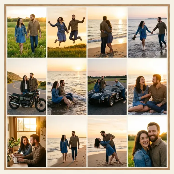12er Collage mit Momente aus Leben