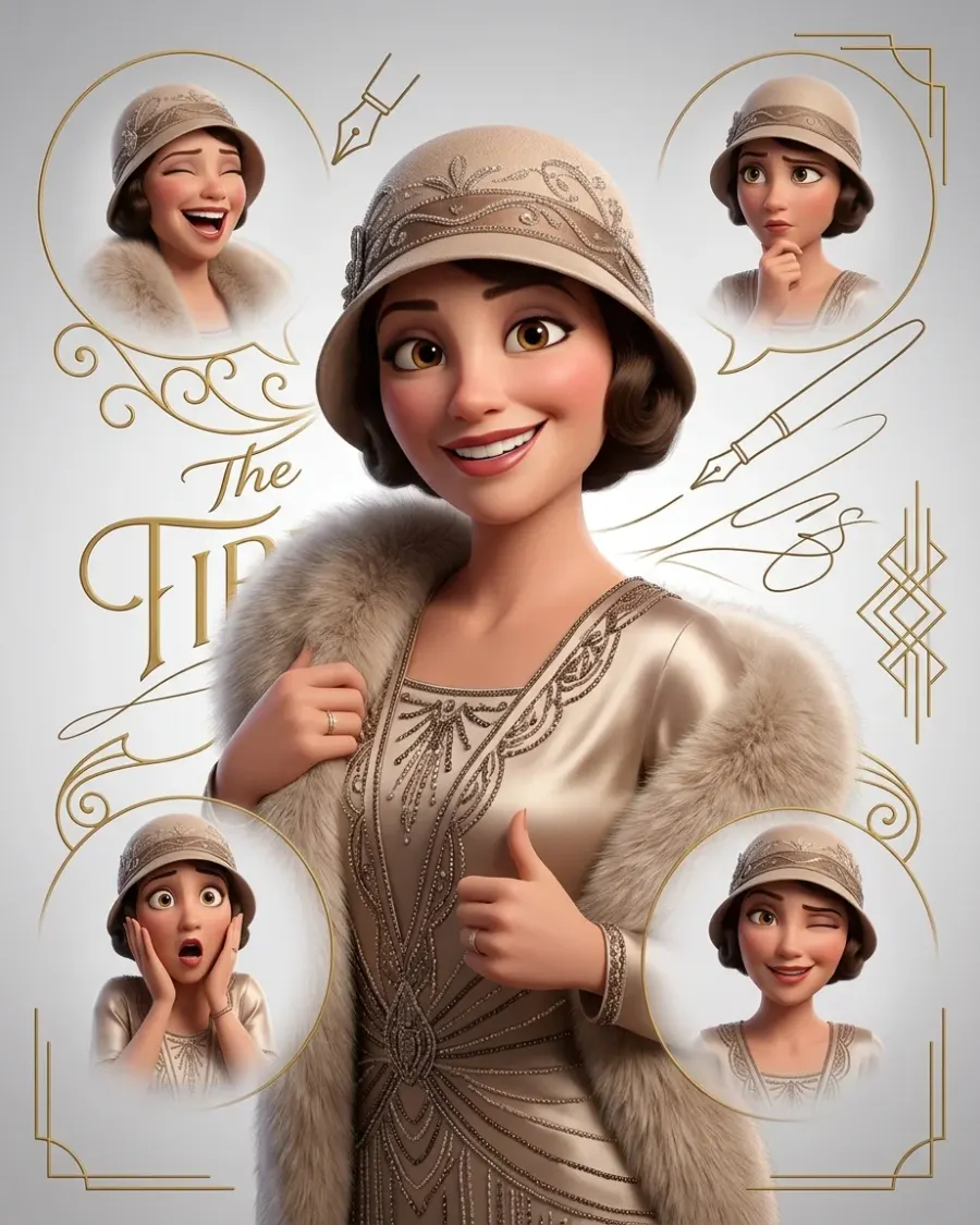 1920er Pixar-Karikatur-Porträt