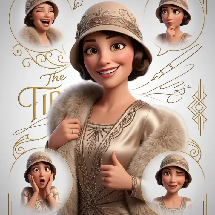1920er Pixar-Karikatur-Porträt