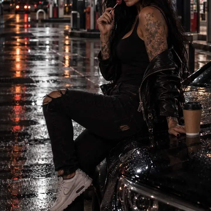 Nachtstimmung an Tankstelle