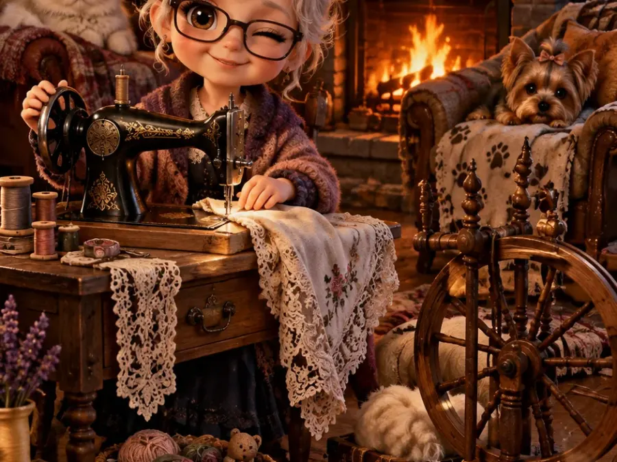 3D-CHIBI-NAHMASCHINE & SPINNRAD