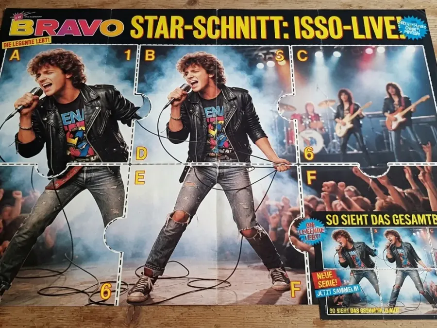 BRAVO-Starschnitt-Poster mit Referenzperson und Band nach Wahl (verschwommen im Hintergrund)