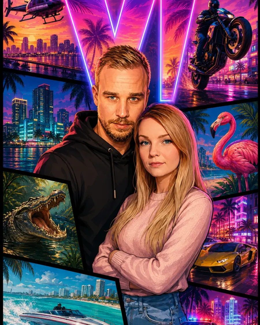 GTA 6 ähnliches Game-Cover.