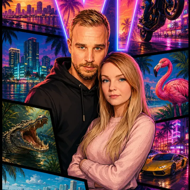 GTA 6 ähnliches Game-Cover.