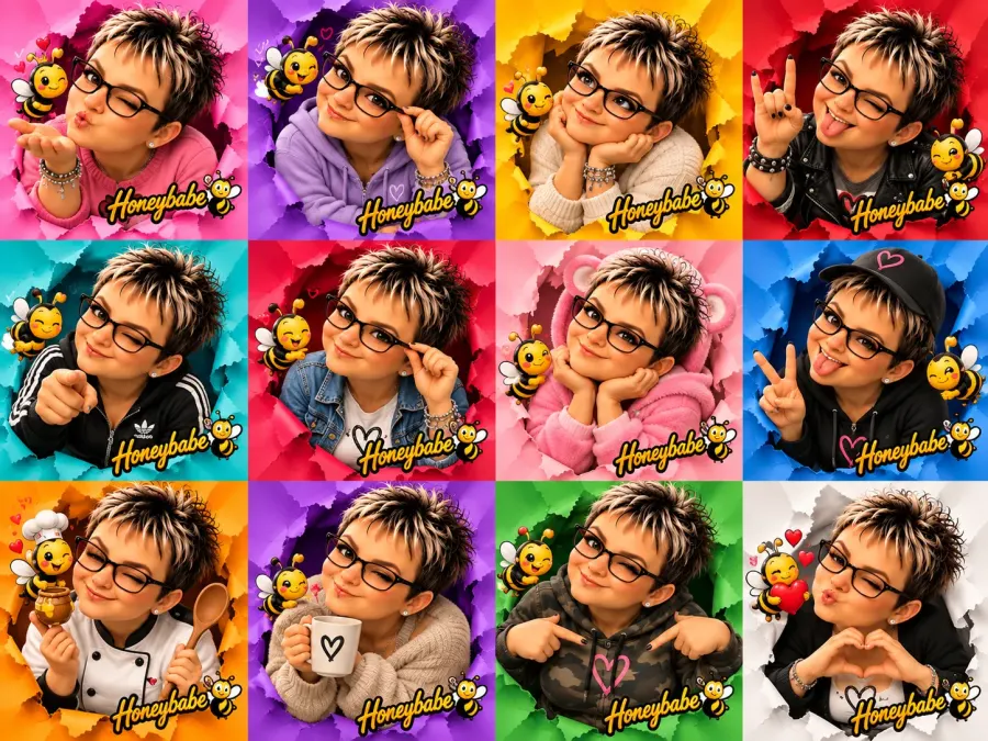 Collage mit 12 quadratischen Bildern