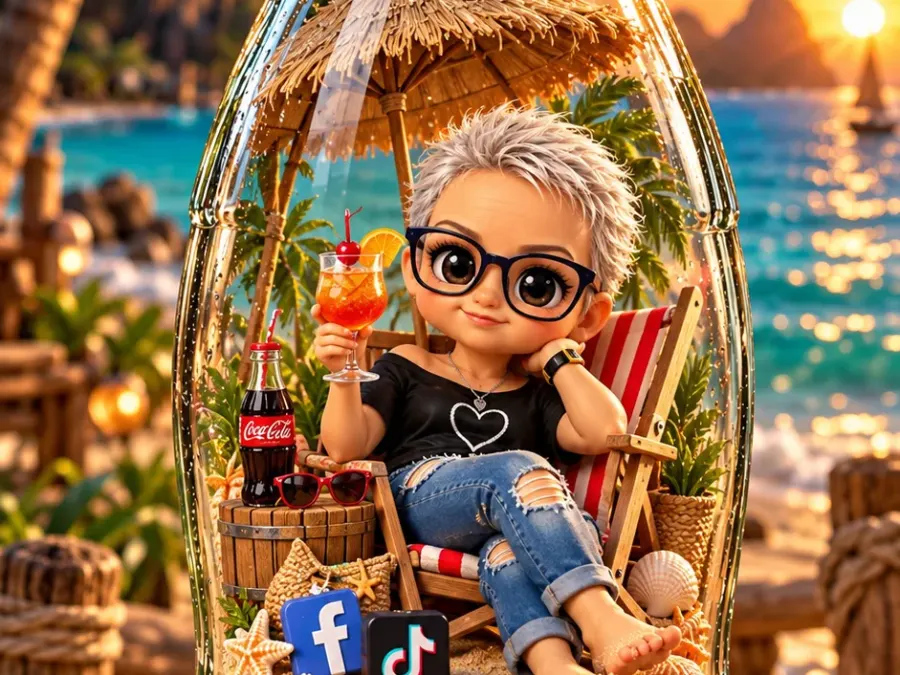 Tropischer Urlaub in der Coca-Cola-Flasche