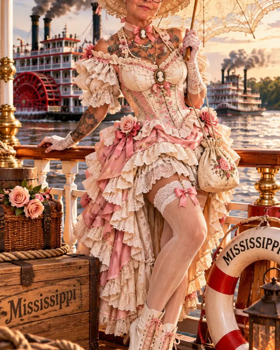 „Mississippi, ich komme – mit Stil und Sonnenschirm!“ 😄🛳️🌸