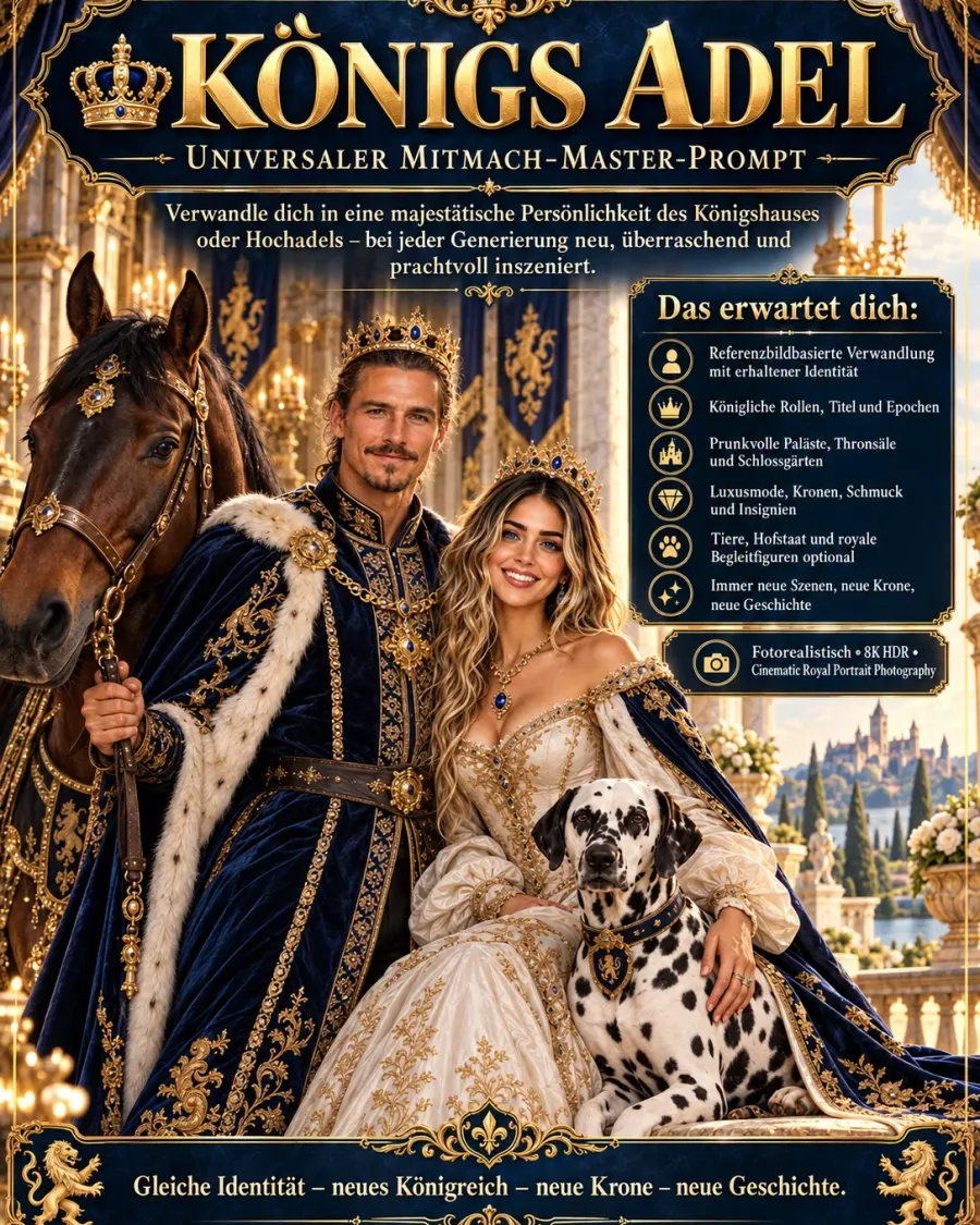 👑✨ UNIVERSALER MITMACH-MASTER-PROMPT – „KÖNIGS ADEL“