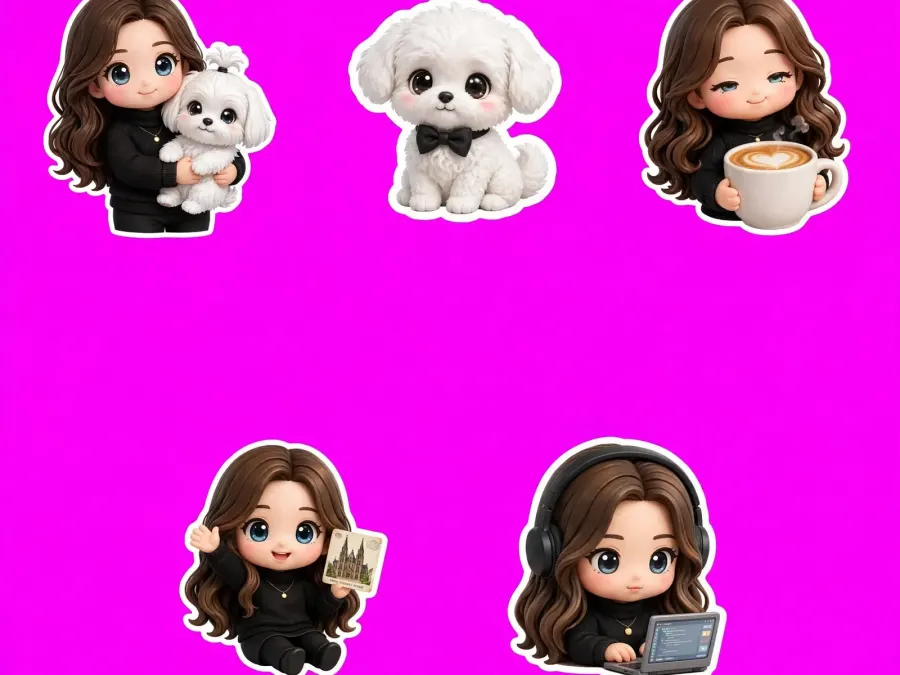 Chibi 3D Sticker im Kawaii Look