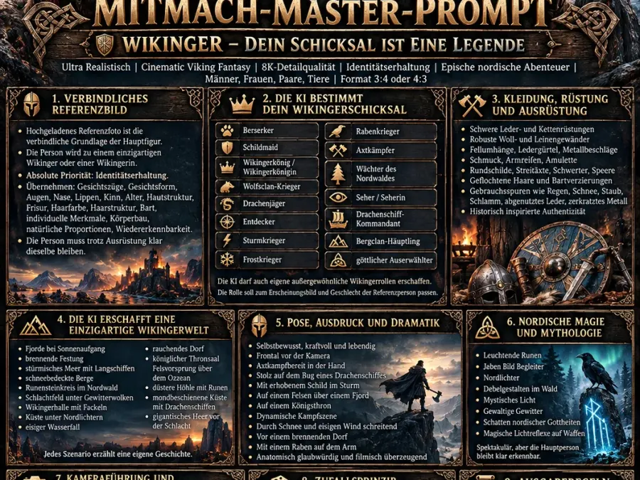 ⚔️ UNIVERSALER MITMACH-MASTER-PROMPT 🛡️ „WIKINGER – DEIN SCHICKSAL IST EINE LEGENDE“