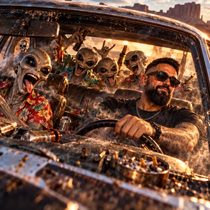 👽 DESERT ALIEN ROADTRIP – Die verrückteste Fahrt durch die Wüste