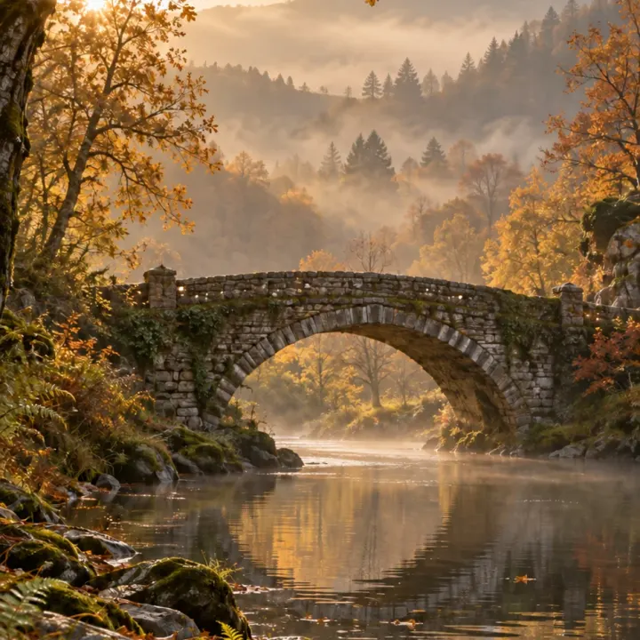 Herbststille an der alten Steinbrücke 🍂🌿