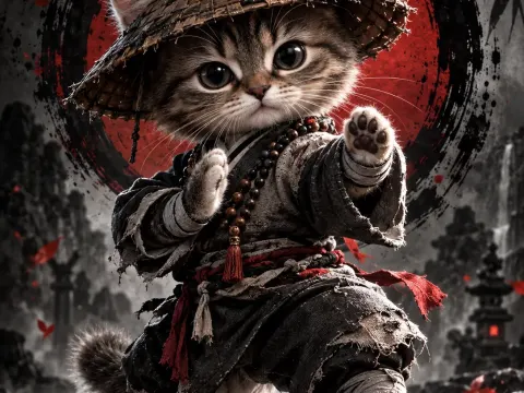 🥋 Niedlicher Kung-Fu-Tiermönch