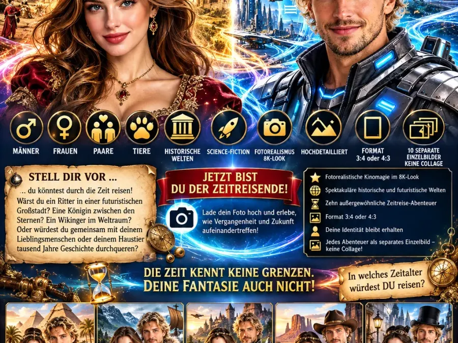 ⏳🚀 UNIVERSALER MITMACH-MASTER-PROMPT „ZEITREISE – GESTERN TRIFFT MORGEN“
