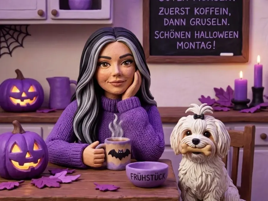 💜🎃 PURPLE CLAYMATION HALLOWEEN MONDAY · COZY MORNING