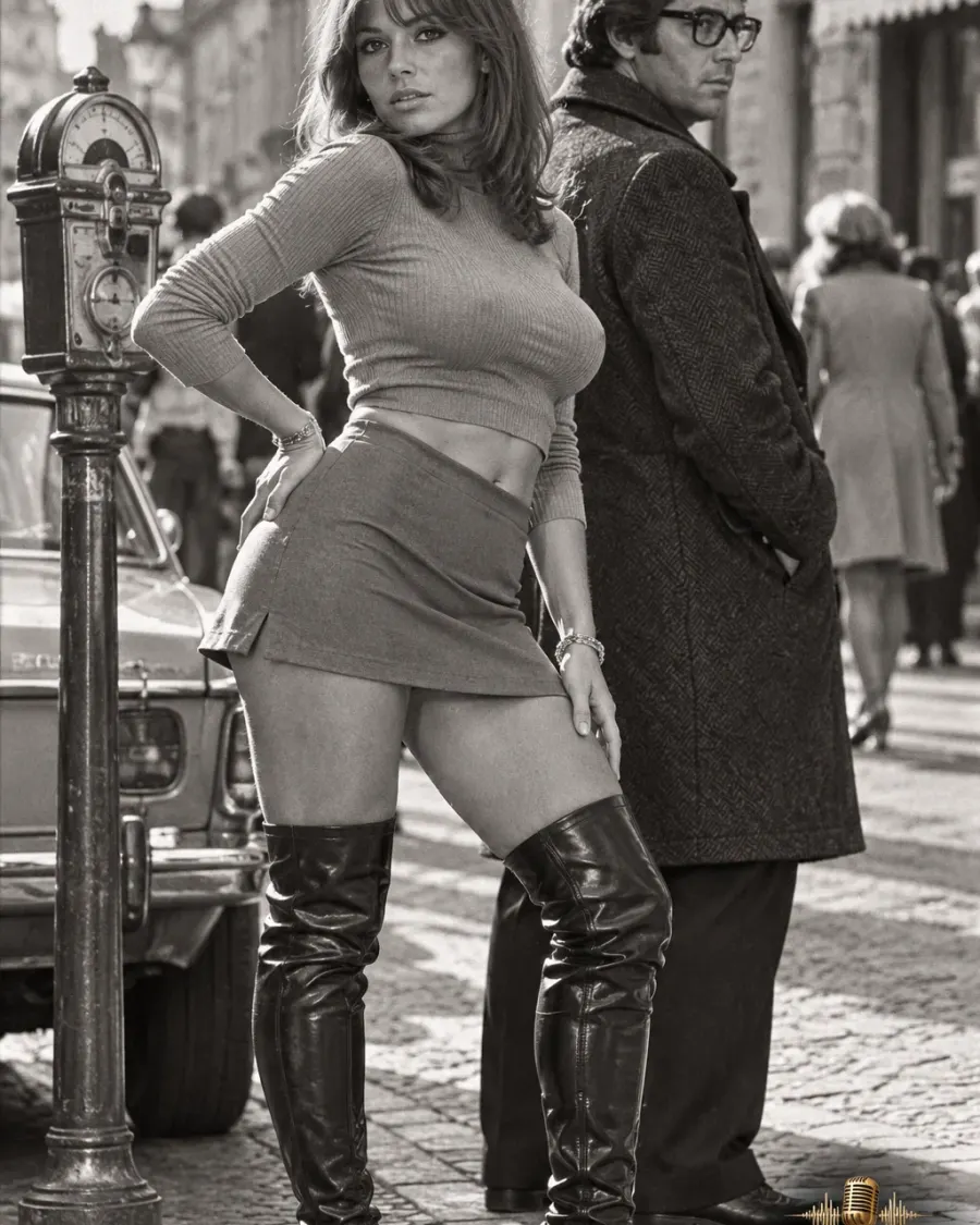Vintage-Straßenmode mit Parkuhr