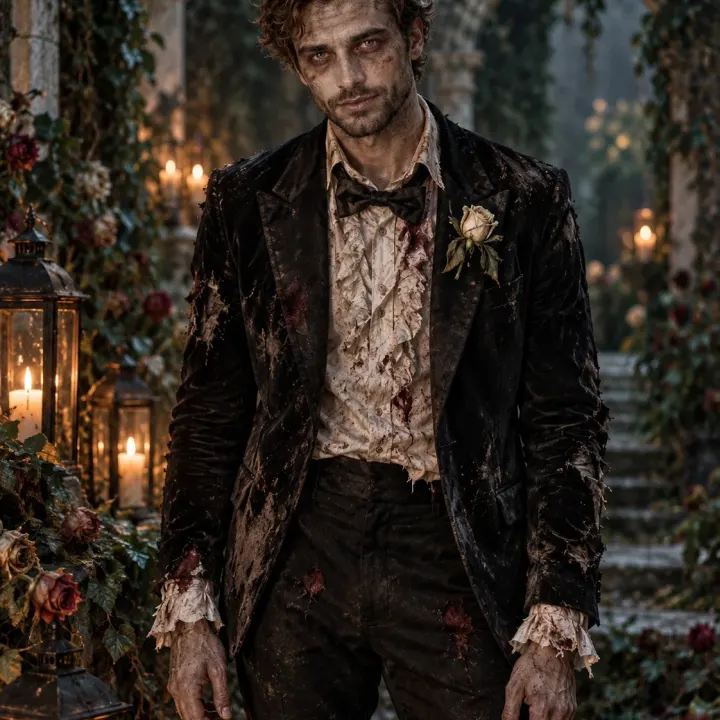 Verfluchter Hochzeitsgast im Zombie-Look