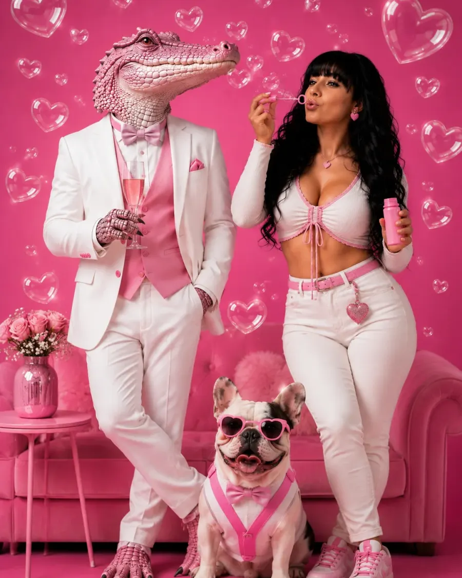 Krokodil in Pink