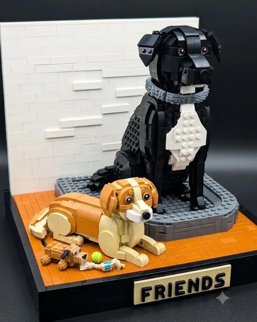 Klemmbausteine Hunde mit Teileliste und Bauanleitung