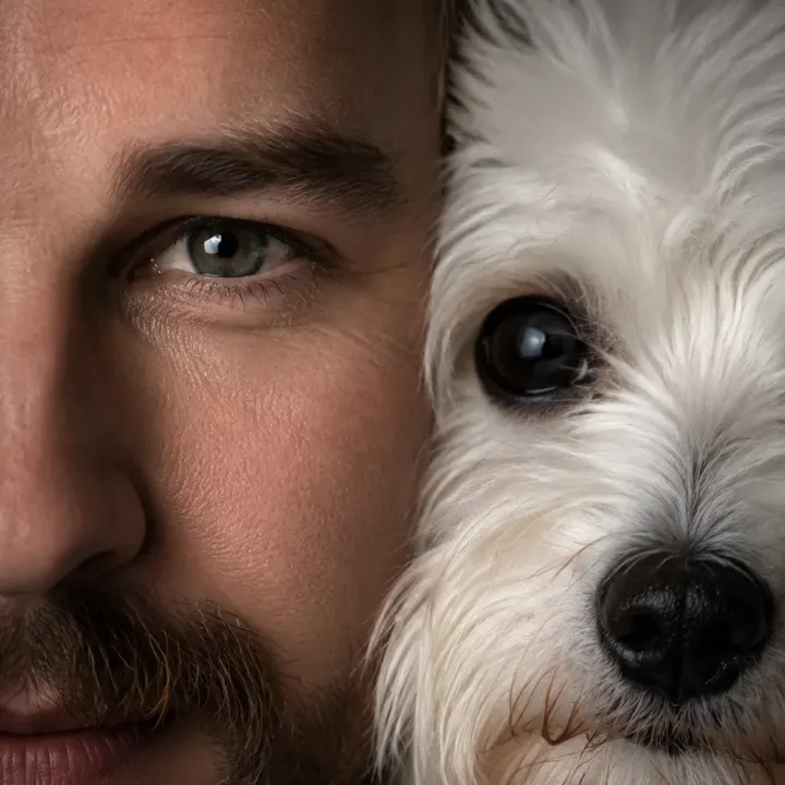 Vermischtes Doppel-Portrait mit deinem Haustier