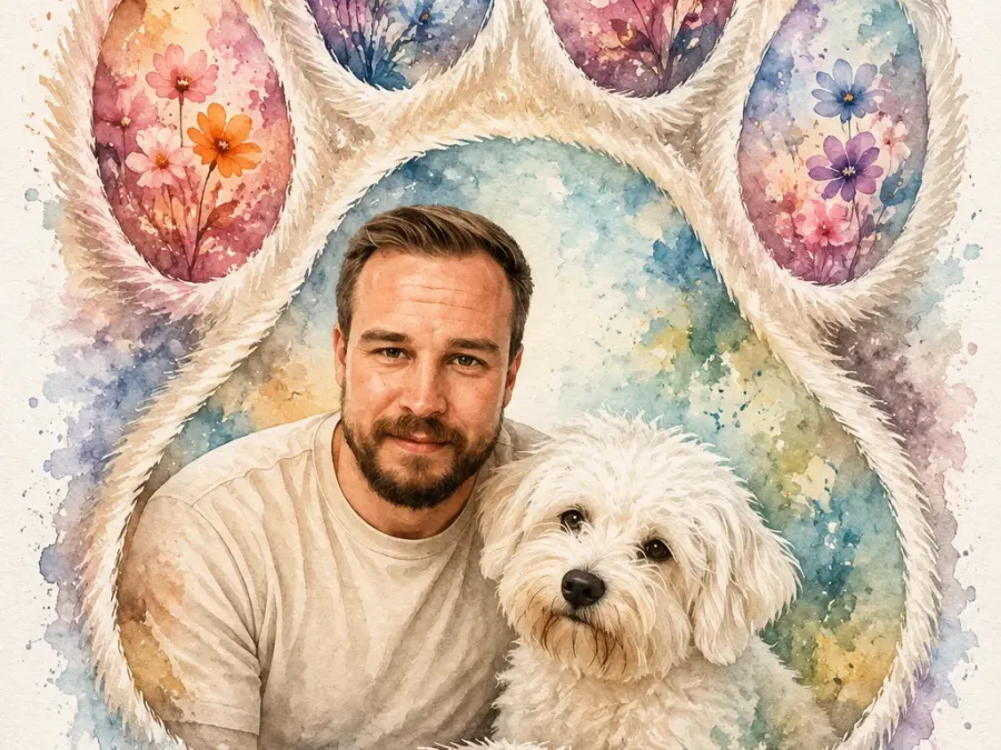 Aquarell Portrait in Hundepfote
