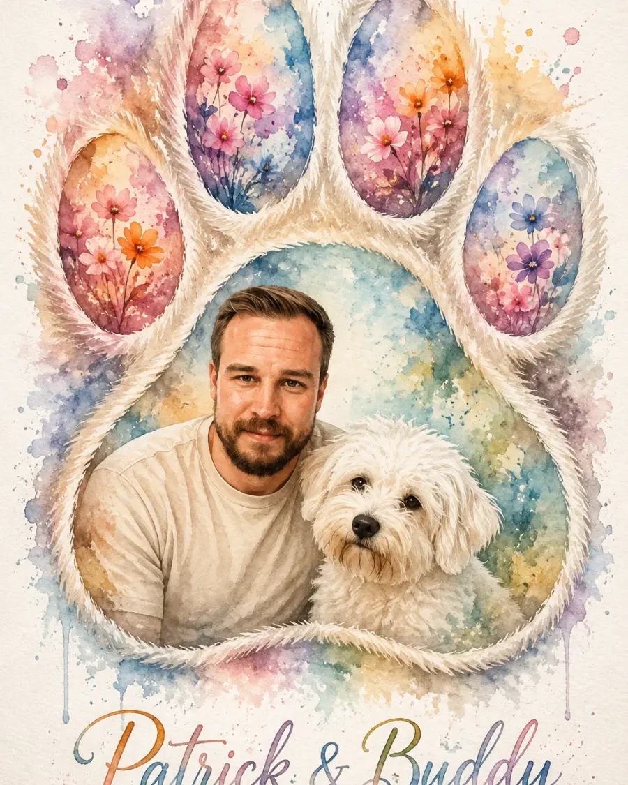 Aquarell Portrait in Hundepfote
