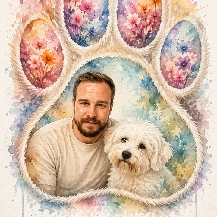 Aquarell Portrait in Hundepfote