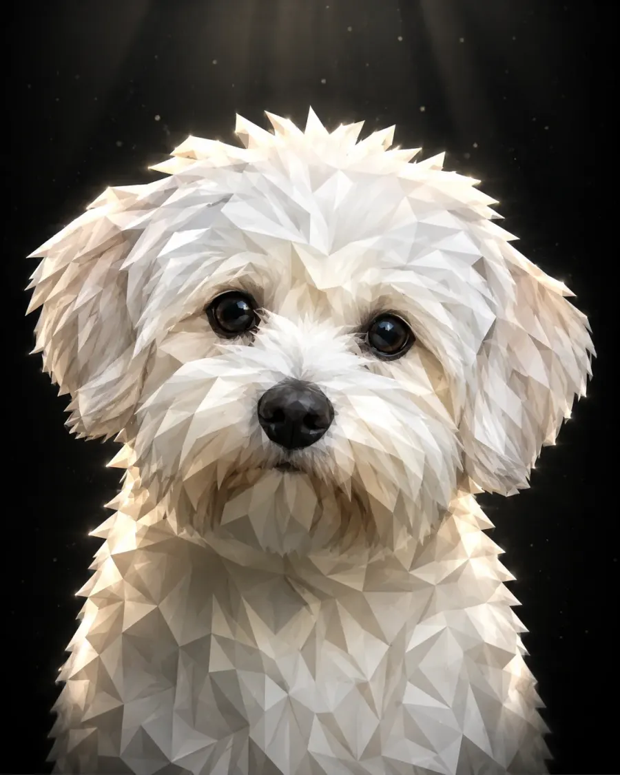 Haustier Portrait im Low-Poly-3D-Stil