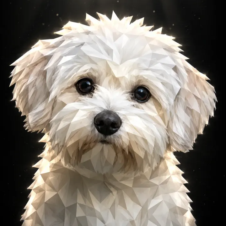 Haustier Portrait im Low-Poly-3D-Stil