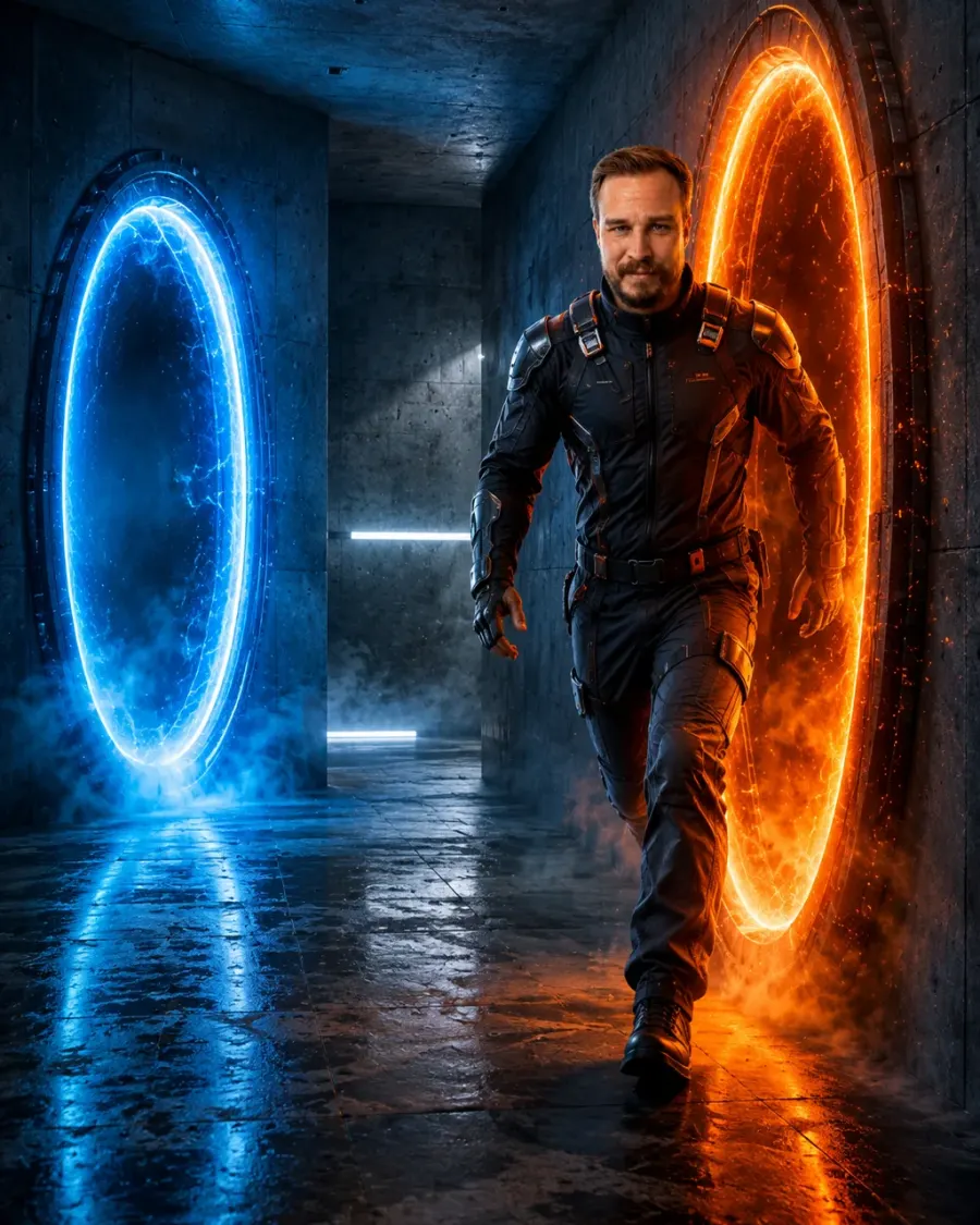 Durch ein Portal gehen