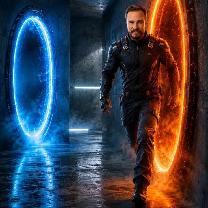 Durch ein Portal gehen