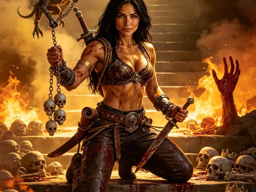 Düstere Fantasy-Kriegerin