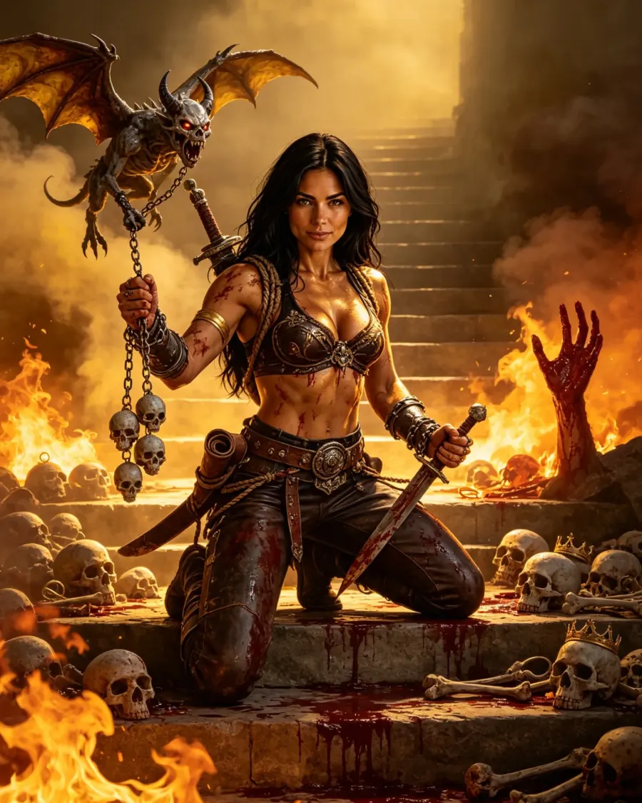 Düstere Fantasy-Kriegerin