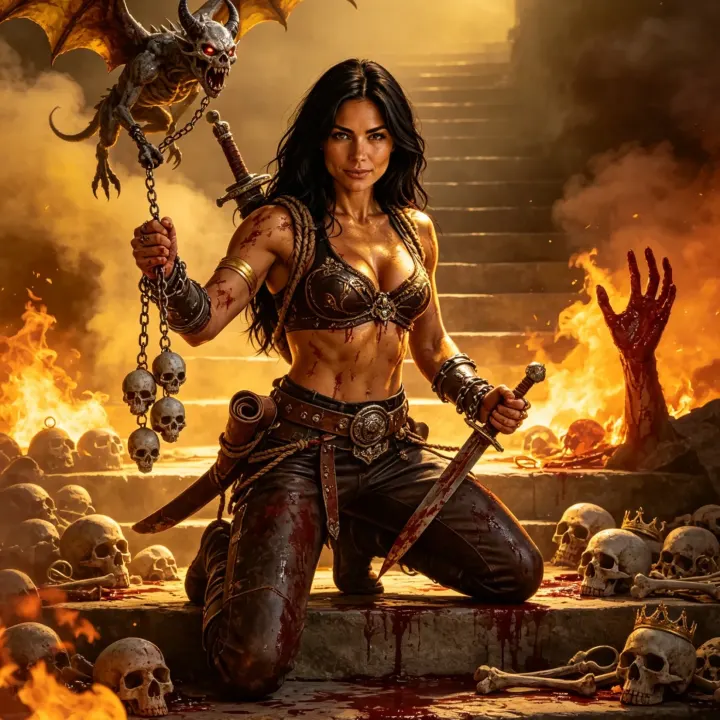 Düstere Fantasy-Kriegerin