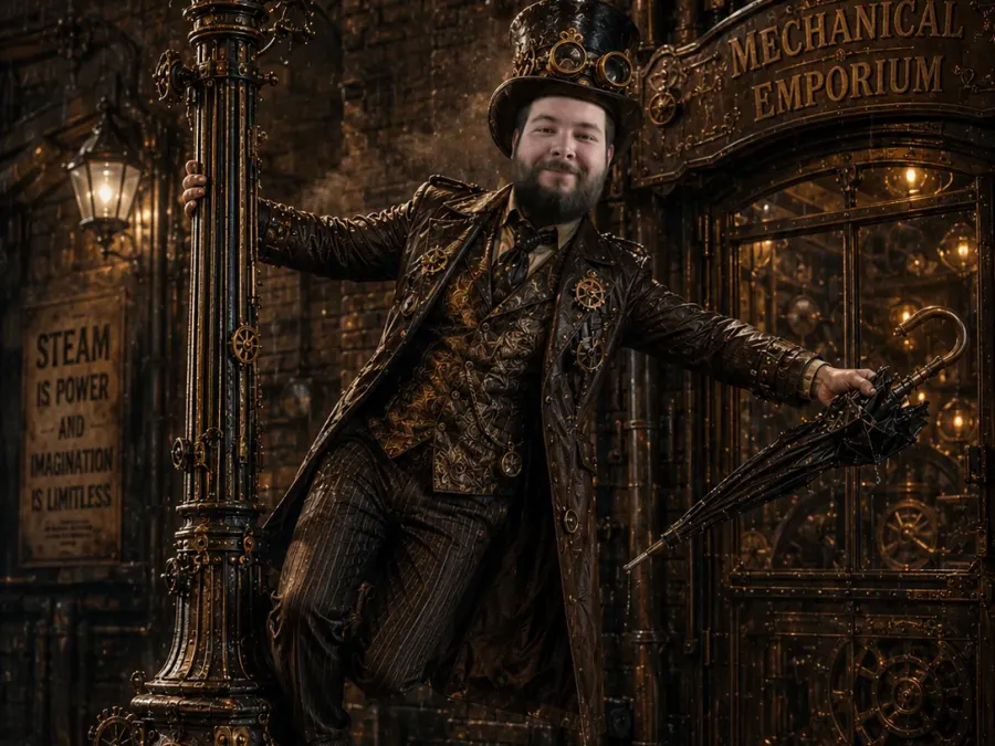 Singin' in the Rain - Steampunk-Porträt meines Sohnes