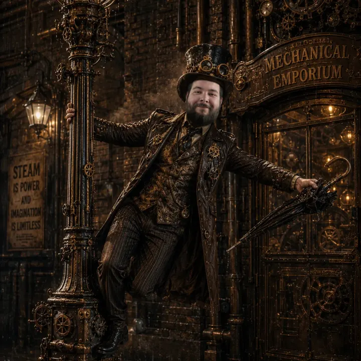 Singin' in the Rain - Steampunk-Porträt meines Sohnes