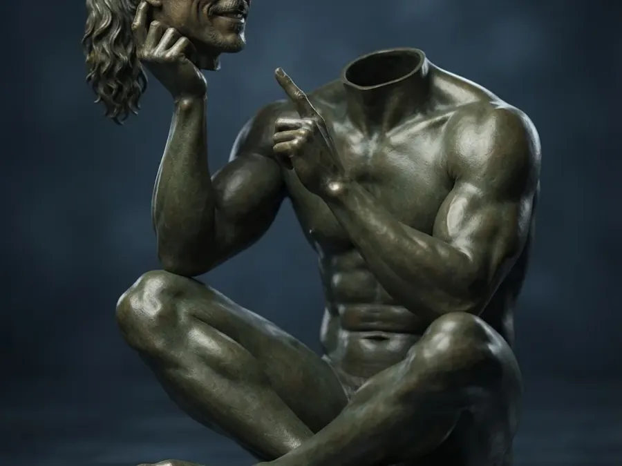 Die Bronzeskulptur mahnt
