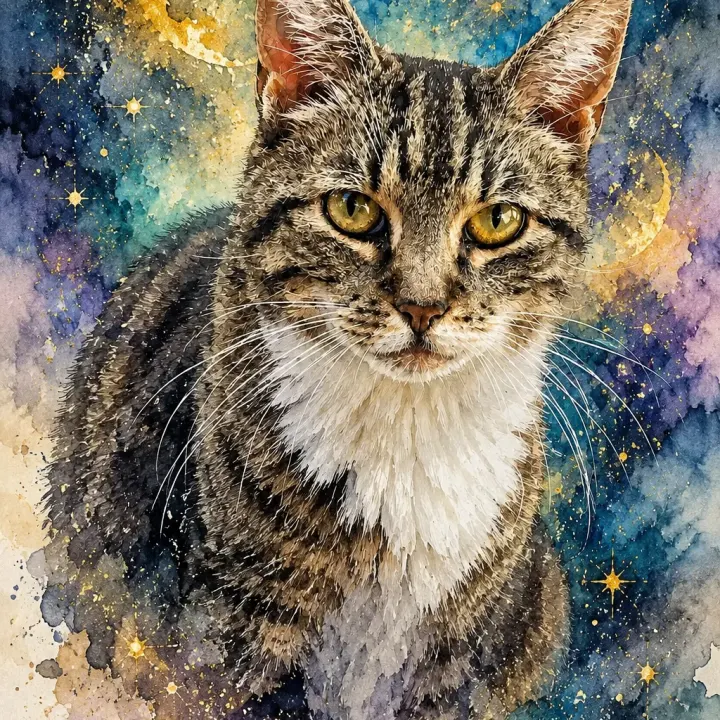 Buntes Aquarell-Tier-Portrait