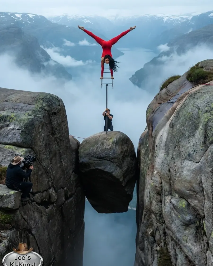 Der gewagte Balanceakt in den Kjerag-Bergen