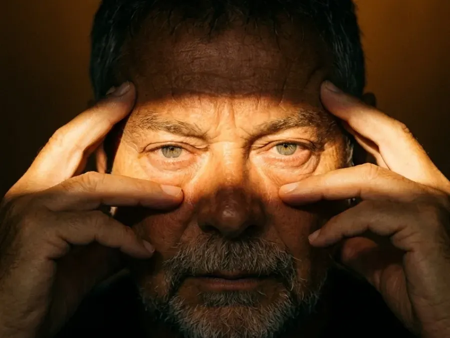 Portrait Lichtstrahl auf die Augen