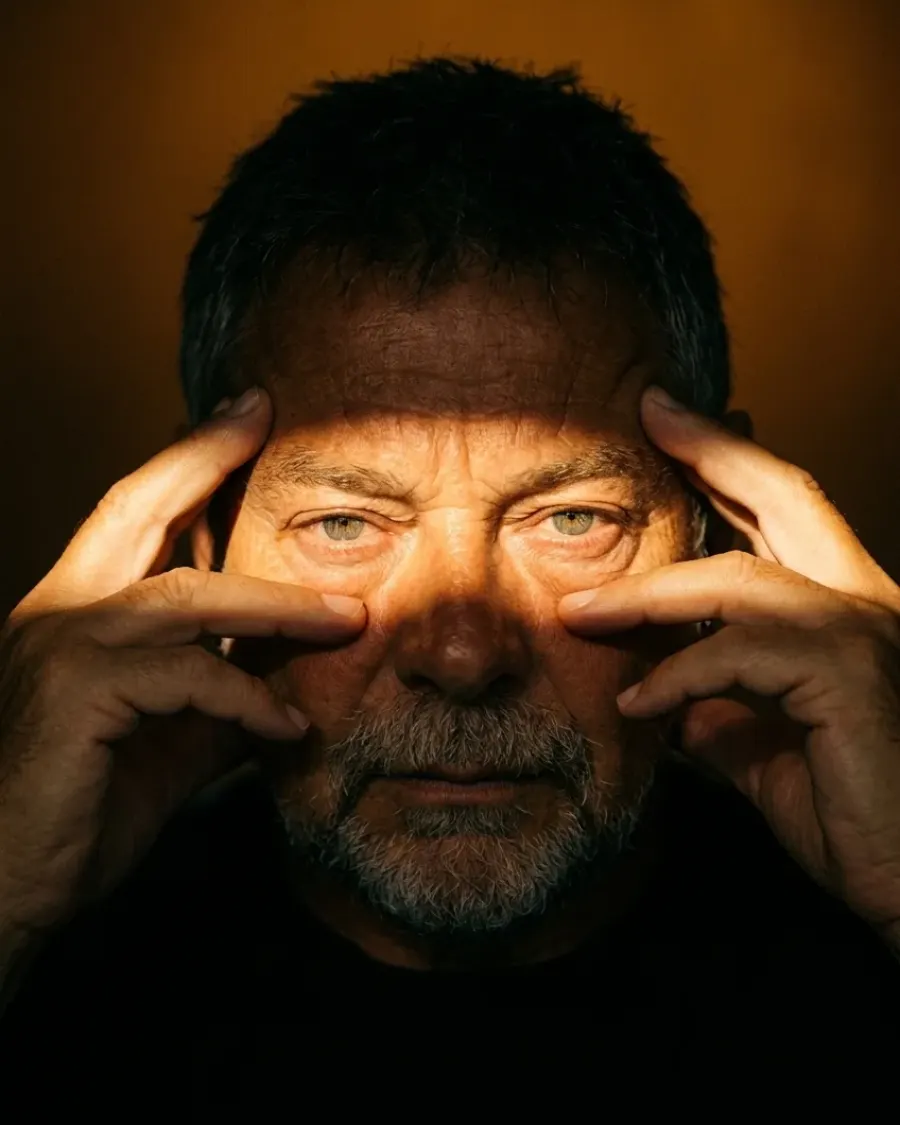 Portrait Lichtstrahl auf die Augen
